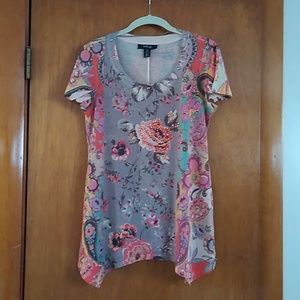3/$25 Style & Co. Ladies Tan Floral Top